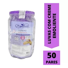  Pote Luvas Com Creme Emoliente Hidratante Kit Manicure 50 Un