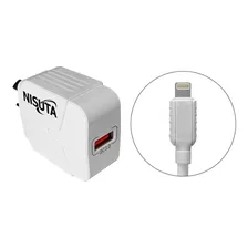 Cargador Rápido Nisuta Usb Qc3.0 Y Cable iPhone Lightning