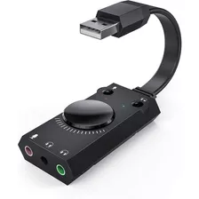 Adaptador Sonido Usb Externo Estéreo Con Control De Volumen