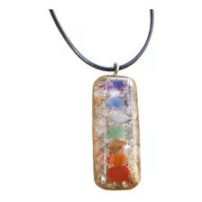 Colar De Orgonite Com Cristais Dos Chakras Modelo 3