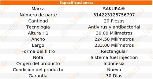 20 Filtros Aire Acondicionado Antivirus Ilx 2.4l 4 Cil 13/20 Foto 2