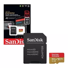 Cartão De Memória Sandisk 64gb Extreme Sdsqxah Com Adaptador