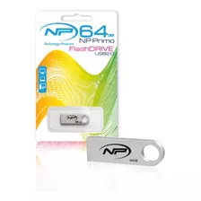 Memoria Usb 64gb Gigas 2.0 Np Metalica + Llavero 