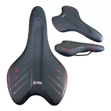 Asiento Bitteli Cro Confort Mtb Negro Lineas Rojas