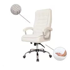 Cadeira Escritório Executiva Molas Ensacadas Pillowtop 150kg Cor Cadeira De Escritório Presidente Executiva Ergonômica 150kgs Branco