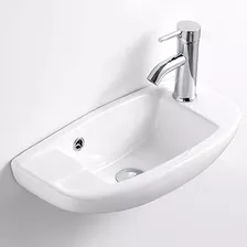 Lavabo De Cerámica Baño Montado Pared, Esquinero Pequ...