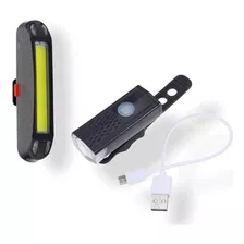 Pack Luz Bicicleta Delantera Trasera Recargable Usb Led