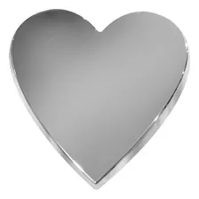 Emblema Adesivo Alto Relevo 3d Coração Amor Cromado Cromado