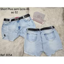 Short Jeans Plus Size Rasgado Cintura Alta Barra Desfiada