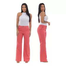 Calça Jeans Feminina /pantalona/corte Reto /wide Leg/c.alta 