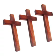 Kit 5 Cruz Crucifixo Madeira Sem Imagem 40cm Atacado