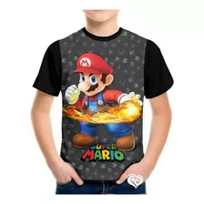 Camiseta Super Mario Bros Criança Infantil Masculina Roupas