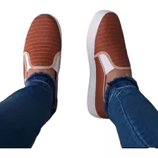 Tênis Slip On Feminino Casual Sapatilha Calce Fácil Confort 