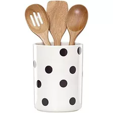 Ksny Todo En Buen Sabor Deco Dot Dw Utensil Crock White