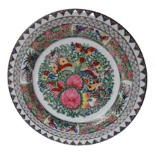 Adorno Plato Porcelana China 25 Cm Pintado A Mano