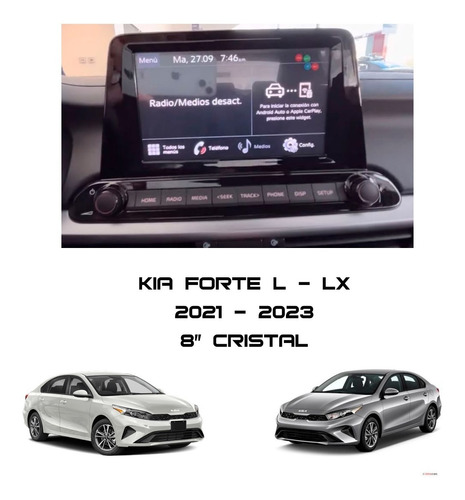 Mica Protector Pantalla Kia Forte 2021 - 2023 L Lx Cristal Foto 2