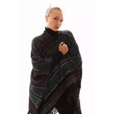 Poncho Saco Ruana Amplio Tejido Xxxl Pelo De Mono