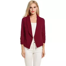 Chaqueta Para Mujer Con Manga 3/4 Elegante Oficina Blazer