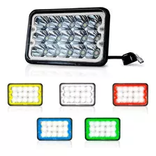 2 Faros 15 Led Unidad 4x6 Neblineros Alta/baja Arillo Azul