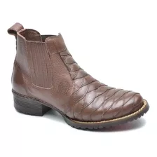 Bota Masculina Botina Escamada Country Sola Tratorada