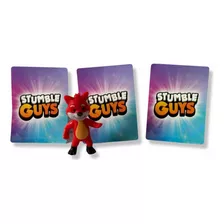 Figura 7cm Red Fox Stumble Guys + 3 Tarjetas Al Azar