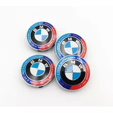 4 Tapas Centro De Rin Bmw 56mm , Performance Blue/red