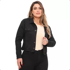 Jaqueta Jeans Feminina Com Elastano Confort Fashion Inverno