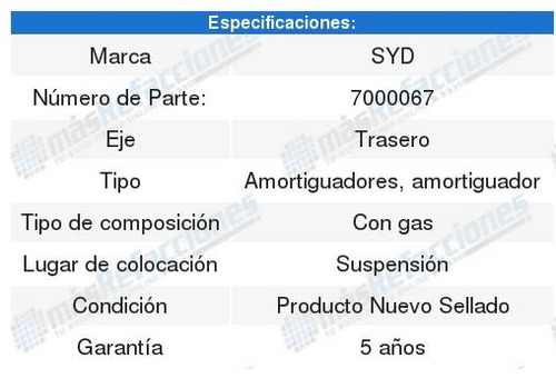 4 Amortiguadores Suspension Gas Trasero Mariner 01-07 Foto 4