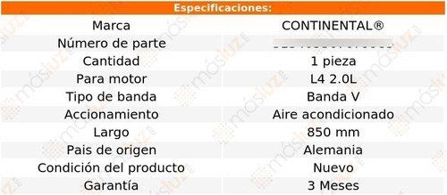 Banda 850 Mm Acc Skyhawk L4 2.0l 87/88 Aire Acondicionado Foto 4