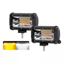 Faros Barra Luz Led 36w Bicolor Blanco Ámbar Alto Brillo 