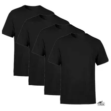 Kit 4 Camisetas Masculinas Slim Básica Algodão 