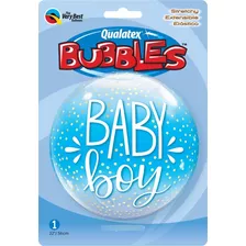 Globo Burbuja Baby Shower Niño X 1 Qualatex-hcf 