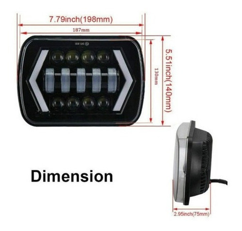 Led Faros De 5x7 6x7 H4 Jeep Blanco Ambar Flechas 4x4 Yj Xj Foto 5