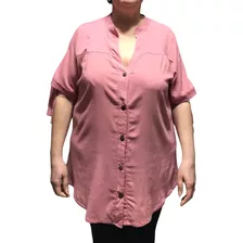 Camisa Camisola Blusa Talles Grandes Lino Tendencia Mujer