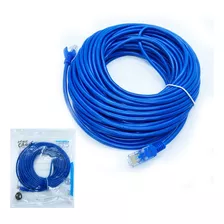 Cabo De Rede Ethernet Lan Patch Cord Rj45 Cat5e 20mts Azul