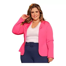 Blazer Feminino Plus Size Alfaiataria G1 G2 G3 G4 Cores Top