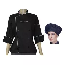 Doma Feminina Chapeu Gastronomia Chef Jaqueta Xgg Ou Xxgg