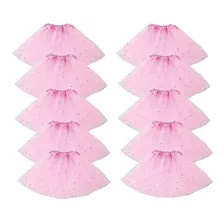 Tutus Niñas Falda Princesa Fiesta Disfraz Rosa Clar 10 Unid