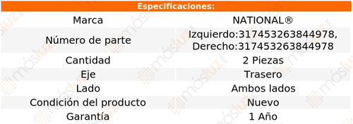 2- Mazas Traseras Volkswagen Gol Sedan 2010/2013 National Foto 4