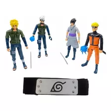 Kit 4 Bonecos Led Naruto Articulados + Brinde + Frete Grátis