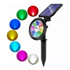 Lámpara Solar De Jardin Luces Exterior Con Sensor Rgb Color