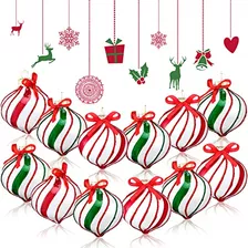 12 Pieces Peppermint Candy Christmas Tree Ornaments Pep...