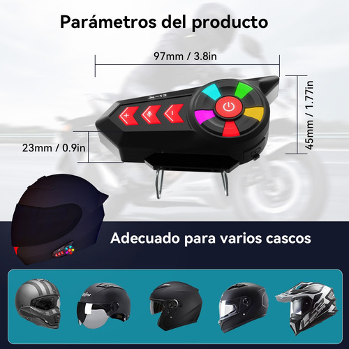 X12 Casco De Moto Auricular Bluetooth 5.0 Resistente Al Agua Foto 10