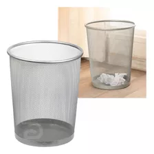 Papelera Malla Metalica Caneca Grande Cesta Basura Oficina