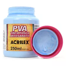 Tinta Pva Fosca Para Artesanato 250ml - Acrilex 519 - Branco Cor 579 - Azul Hortênsia