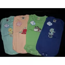 Body Musculosa Con Aplique Bordado Ajuar Bebe 6 Meses 