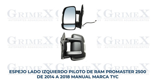 Espejo Promaster 2500 2014-2015-2016-2017-2018 Manual Ore Foto 2