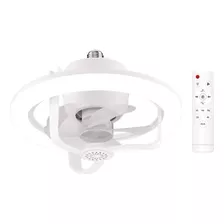 Foco Ventilador Rotación 360° Control Luz Led Rgb Silencioso