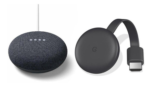 Kit Smart Home Google Nest Mini Negro + Chromecast