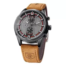 Forsining Reloj Deportivo Transparente Marrón Para Hombre, C